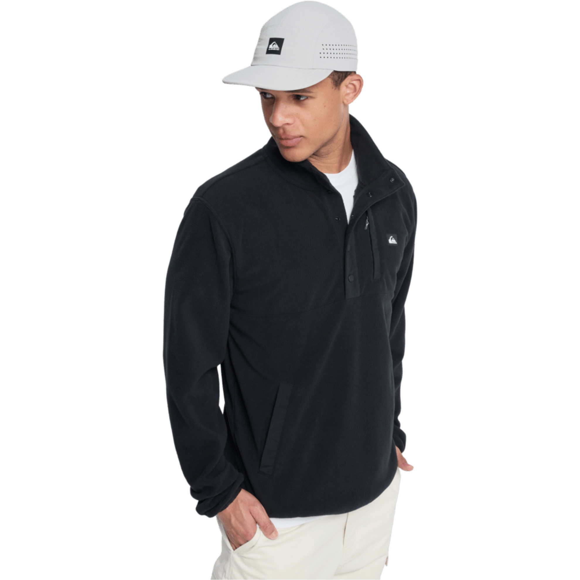 2026 Quiksilver Hommes Sans Destination Demi-ouverture Fleece EQYPF03072 - Black